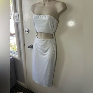 superdown | Dresses | Superdown Shimmering Silver Metallic Strapless Mini  Dress | Poshmark